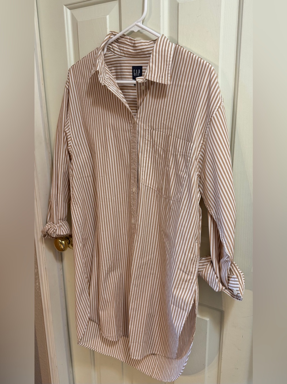 Women’s GAP 100% Cotton Striped Long-Sleeve Button-Down Dress | S - Picture 2 of 6